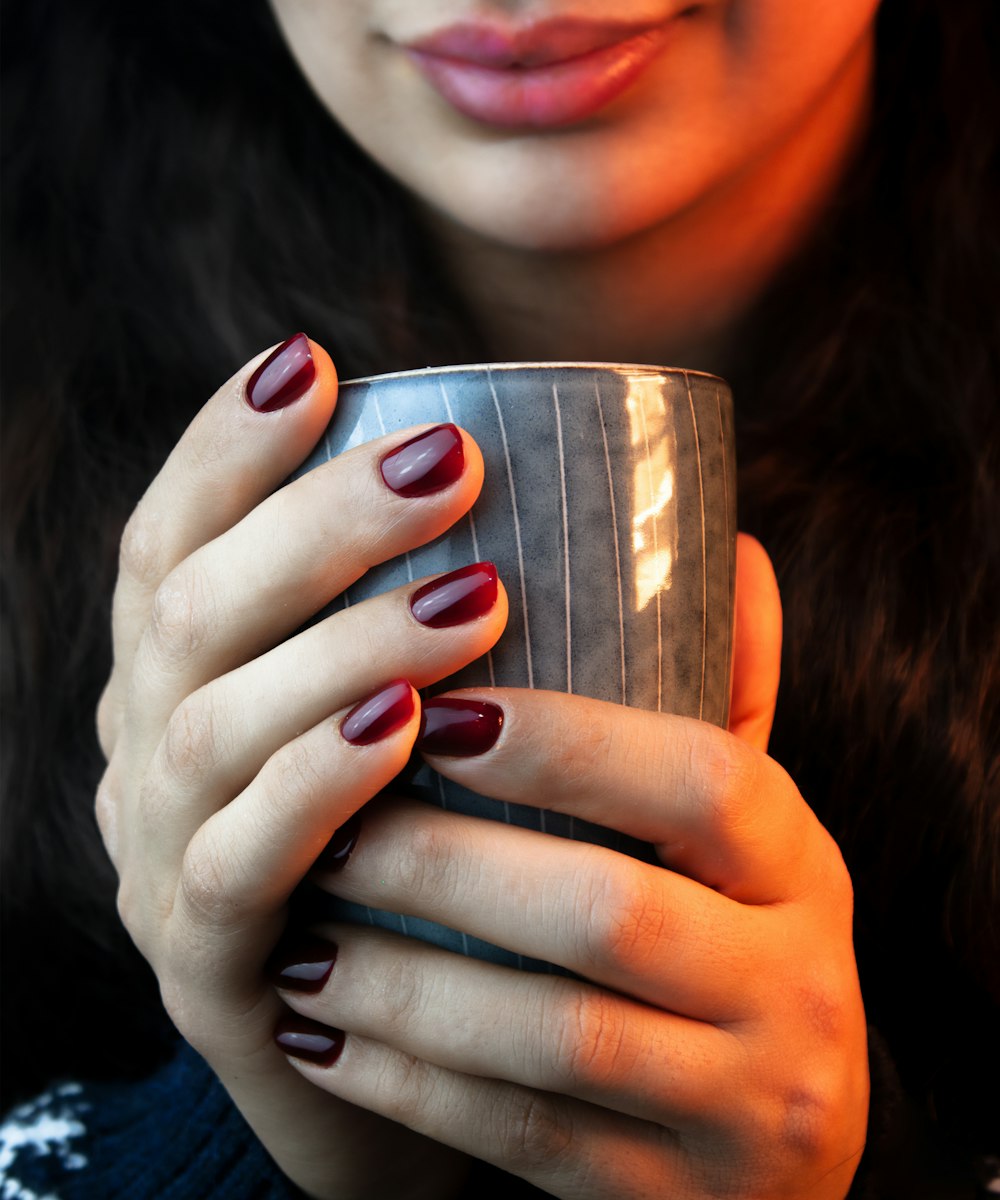 Burgundy manicure