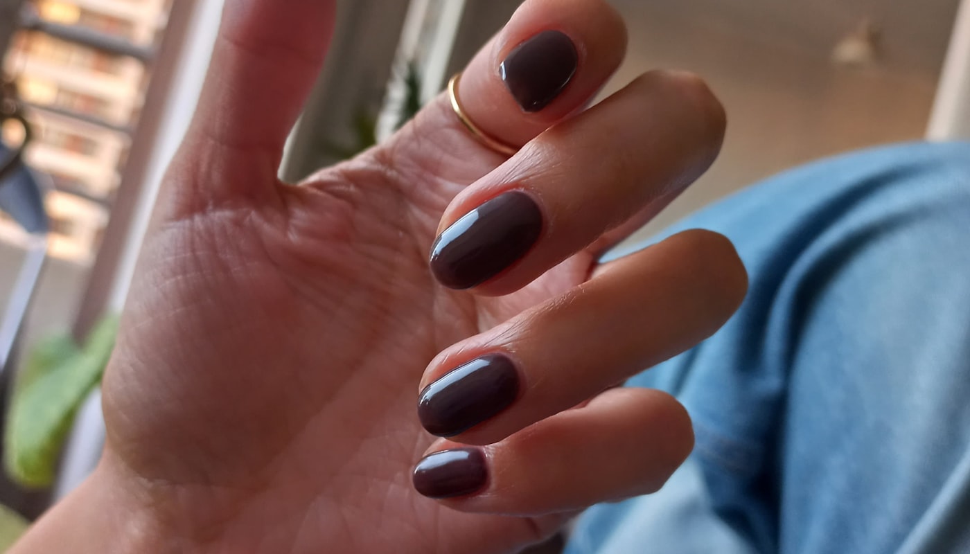 Deep burgundy nails